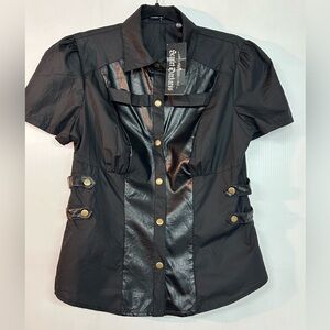 New Scarlet Darkness snap front shirt top large